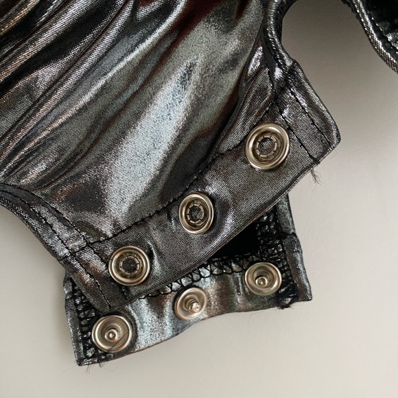 Metallic silver high neck bodysuit - Picture 5 of 7